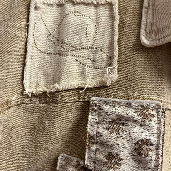 Oli & Hali Honey Beige Western Patch Jacket Oversized Small EUC - Picture 9 of 10